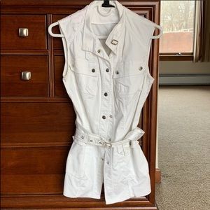 DKNY bright white belted vest - size 8